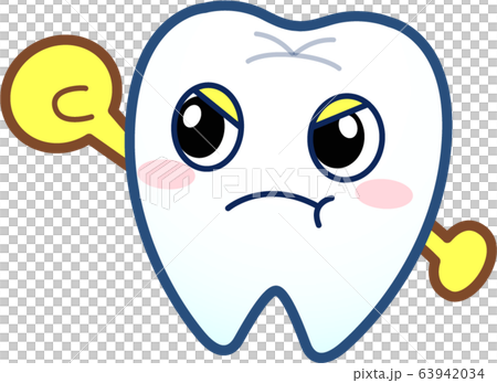 バイキンをパンチしている歯のイラスト素材