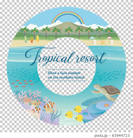 Illustration of a tropical resort 63944723