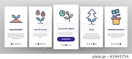 Growing Money Plant Onboarding Icons Set Vector Growing Money Plant Onboarding Icons Set Vector 63945754