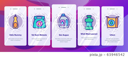Detergent Cleaning Onboarding Icons Set Vector Detergent Cleaning Onboarding Icons Set Vector 63946542
