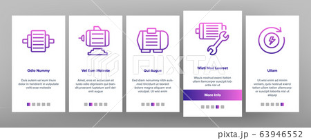 Electronic Motor Tool Onboarding Icons Set Vector Electronic Motor Tool Onboarding Icons Set Vector 63946552