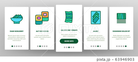 Nori Seaweed Asia Food Onboarding Icons Set Vector 63946903