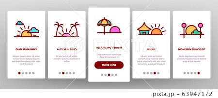Sunset Or Sunrise Onboarding Icons Set Vector Sunset Or Sunrise Onboarding Icons Set Vector 63947172
