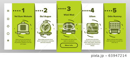 Waffle Iron Onboarding Icons Set Vector Waffle Iron Onboarding Icons Set Vector 63947214