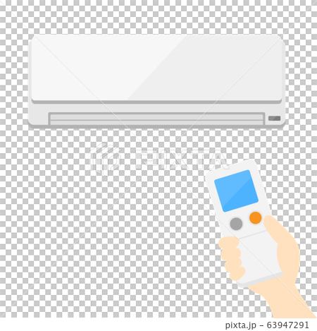 Illustration of air conditioner and remote control 63947291