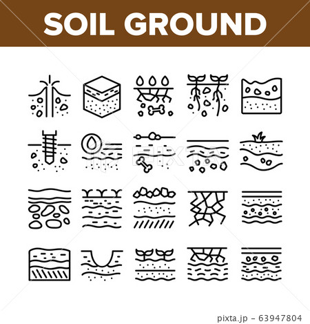 Soil Ground Research Collection Icons Set Vector 63947804