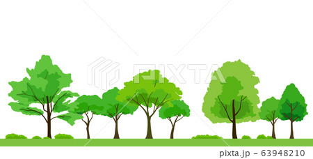 緑木の風景 背景素材のイラスト素材