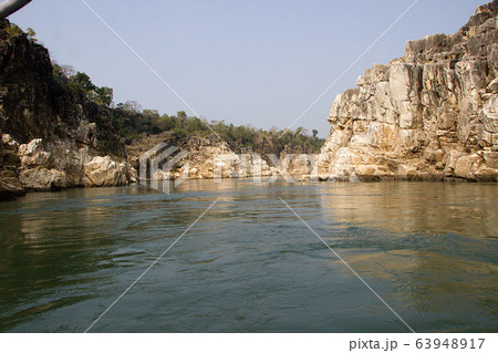 River Flanked by Rocks at Bedaghat 63948917