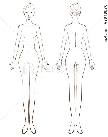 全身 女性 裸 目閉じる(白黒) 全身 女性 裸 目閉じる(白黒) 63949980