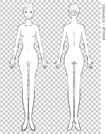 全身 女性 裸(白黒) 全身 女性 裸(白黒) 63949983