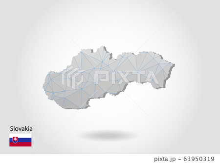 Vector polygonal Slovakia map. Low poly design. Vector polygonal Slovakia map. Low poly design. 63950319