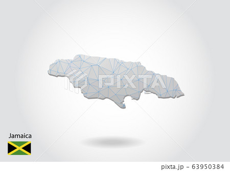 Vector map of Jamaica with trendy triangles design 63950384