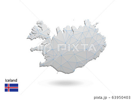 Vector map of iceland with trendy triangles design Vector map of iceland with trendy triangles design 63950403