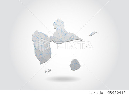 Vector map of guadeloupe with trendy triangles 63950412