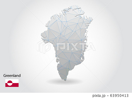 Vector map of greenland with trendy triangles 63950413