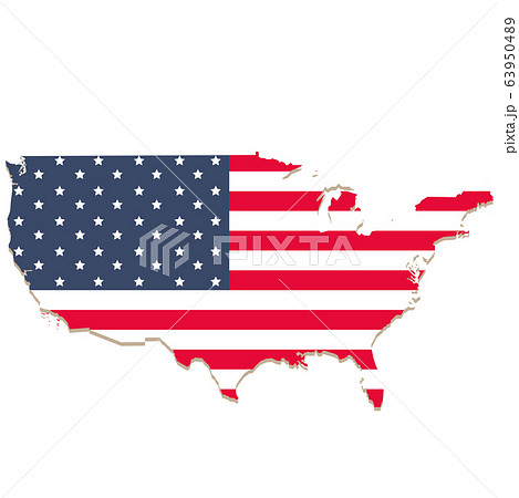 アメリカ合衆国　地形　星条旗　国旗 63950489