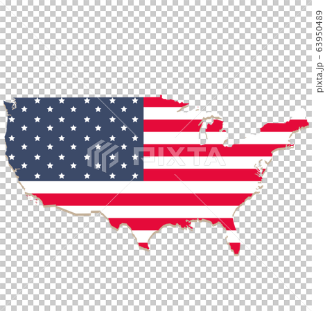 アメリカ合衆国 地形 星条旗 国旗のイラスト素材 63950489 Pixta