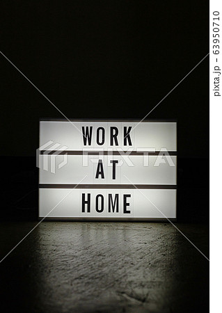 The cinema Lightbox  work at home word for protect coronavirus content. 63950710