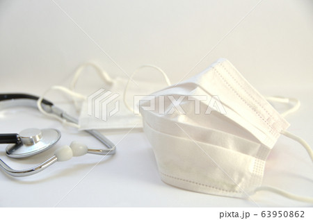 マスク・白・コロナイメージ・花粉症イメージ 63950862
