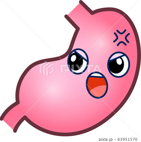 胃のキャラクターのイラスト素材