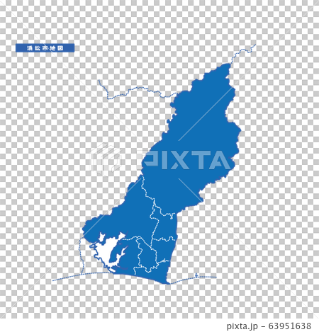 浜松市地図 シンプル青 市区町村 63951638