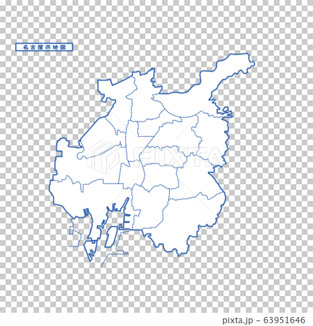 Nagoya City Map Simple Blank Map Stock Illustration