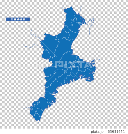 Mie Prefecture Map Simple Blue Municipalities 63951651