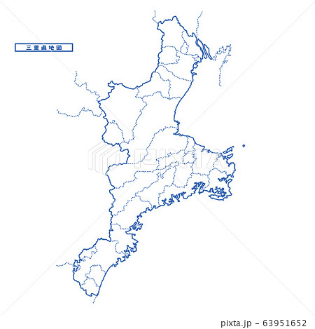 三重県地図 シンプル白地図 市区町村