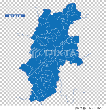 長野縣地圖簡單藍色 63951653