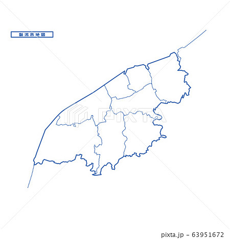 新潟市地図 シンプル白地図 市区町村のイラスト素材