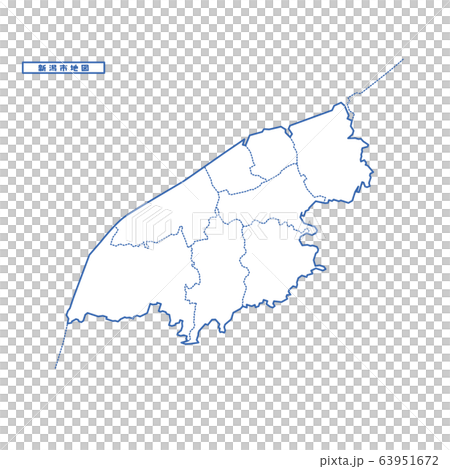 新潟市地図 シンプル白地図 市区町村のイラスト素材 新潟市地図 シンプル白地図 市区町村のイラスト素材