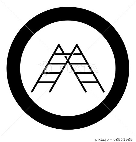 Step ladder icon in circle round black color  63951939