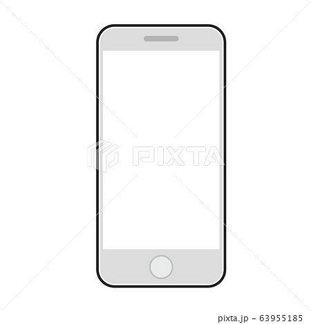 モノクロの携帯電話 スマートフォンのシルエット素材のイラスト素材