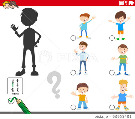 shadows game with cartoon boy characters shadows game with cartoon boy characters 63955401