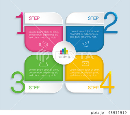Modern infographic, vector illustration with 4 Modern infographic, vector illustration with 4 63955919