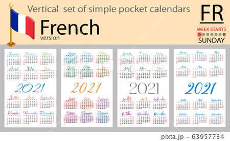 French vertical pocket calendar for 2021 63957734