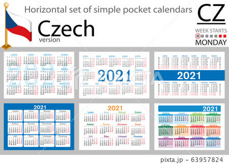 Czech horizontal pocket calendar for 2021 Czech horizontal pocket calendar for 2021 63957824