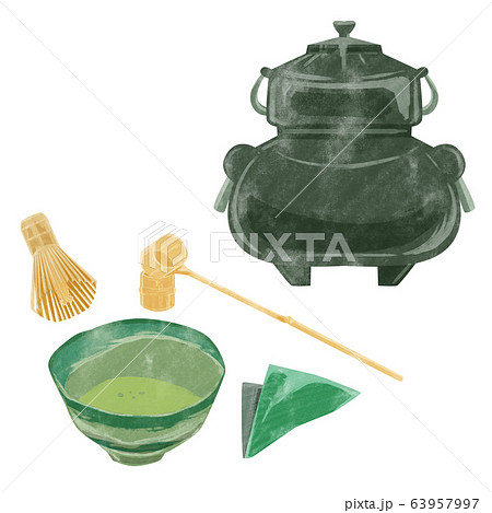 茶道道具イメージイラストのイラスト素材