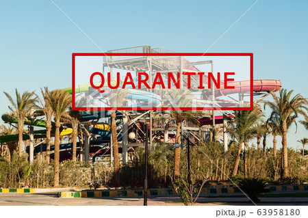 Crisis in the tourism industry due to outbreaks of coronavirus. Stopped traveling, red stamp text 63958180