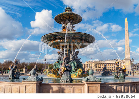 The Maritime Fountain at place de la Concorde - Paris 63958664