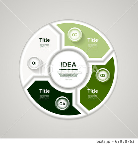 Vector circle arrows for infographic. Template for cycling diagram, graph, presentation and round chart. Business concept with 4 options, parts, steps or processes. Abstract background. Vector circle arrows for infographic. Template for cycling diagram, graph, presentation and round chart. Business concept with 4 options, parts, steps or processes. Abstract background. 63958763