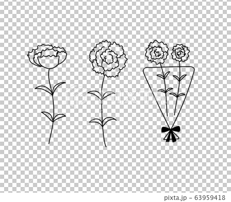 カーネーションのイラスト／母の日／花／花束 63959418