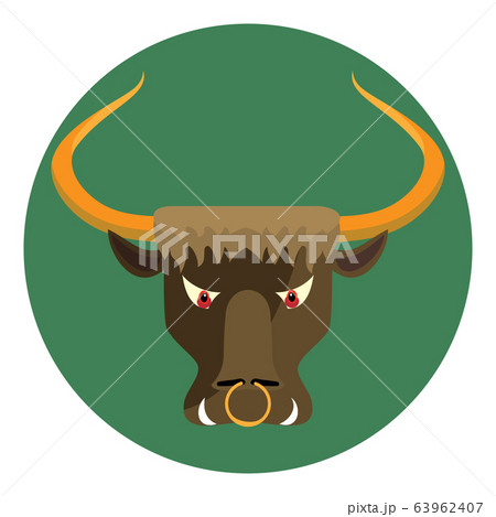 Cartoon angry bull in Circle icons Design - Stock Illustration [63962407] -  PIXTA