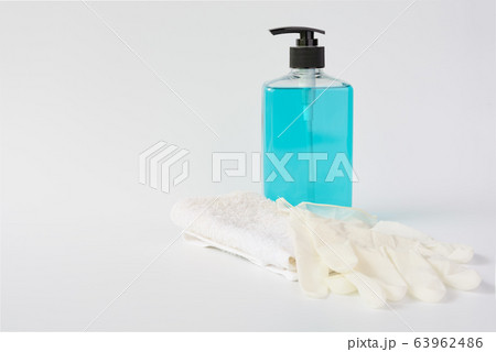 Coronavirus germ protective with gloves and hand Coronavirus germ protective with gloves and hand 63962486