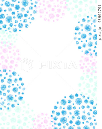 手描き 水玉模様 フレームのイラスト素材