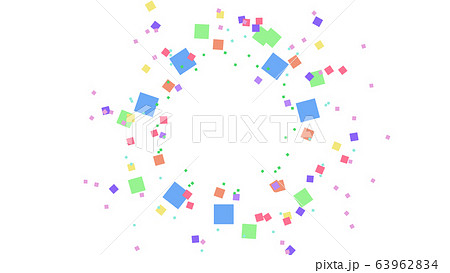 CGスクエア　輪になって広がるスクエアのジオメトリック背景 63962834