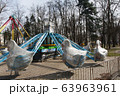 Carousels closed due coronavirus COVID-19 quarantine in the city park with nobody, all people at home 63963961