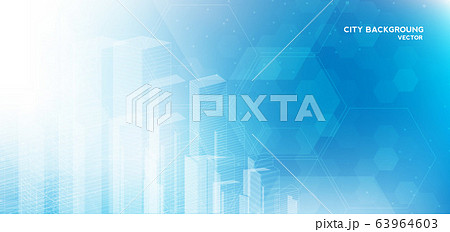 City background architectural with drawings of modern for use web, magazine or poster vector design. 63964603
