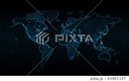 world map of Corona Virus COVID-19, blue ver.2 63965147