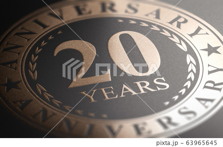 20th anniversary, golden stamp over black 20th anniversary, golden stamp over black 63965645